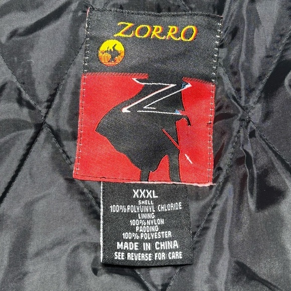 Zorro Jacket Mens 3XL Vintage USA Bomber Vegan Leather Patriotic American Pride - Picture 6 of 14